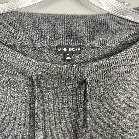 Minnie Rose 100% Cashmere Boat Neck Sweater with Drawstring F72113C21 Gray M - Picture 9 of 14